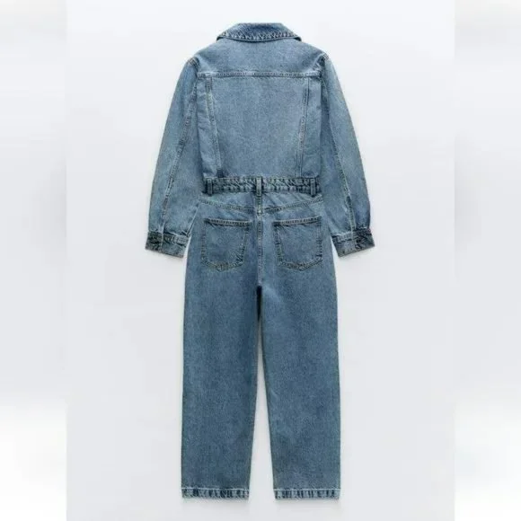 ZARA Z1975 LONG SLEEVE DENIM JUMPSUIT